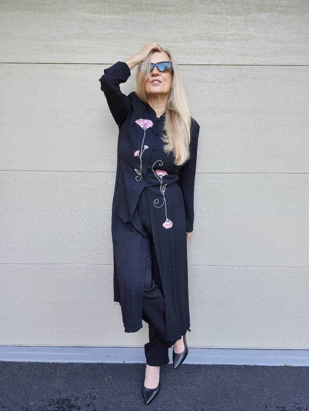 Vintage Ex Cond/Pro Clean K Sudio Asian-Inspired 2 Piece Pant/Duster Top, 8, $48